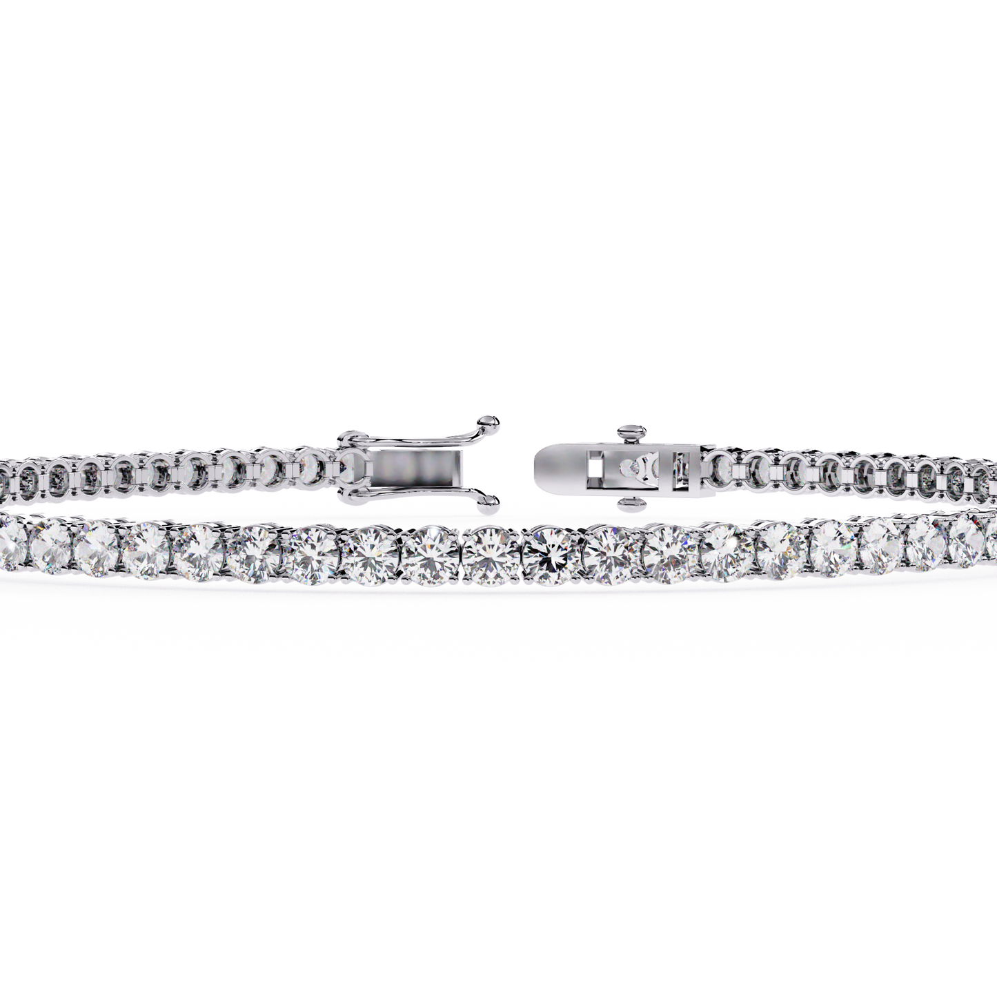 Lab Grown Diamond Bracelet Round Stone (3.90ct) In 14K Gold