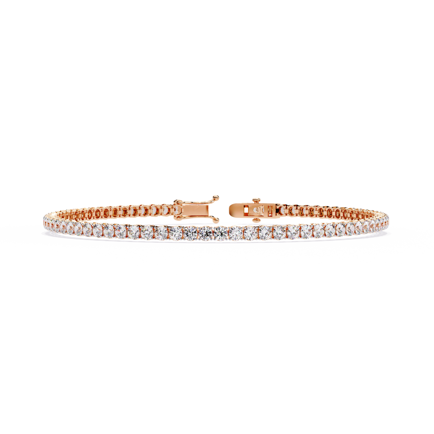 Lab Grown Diamond Bracelet Round Stone (3.90ct) In 14K Gold
