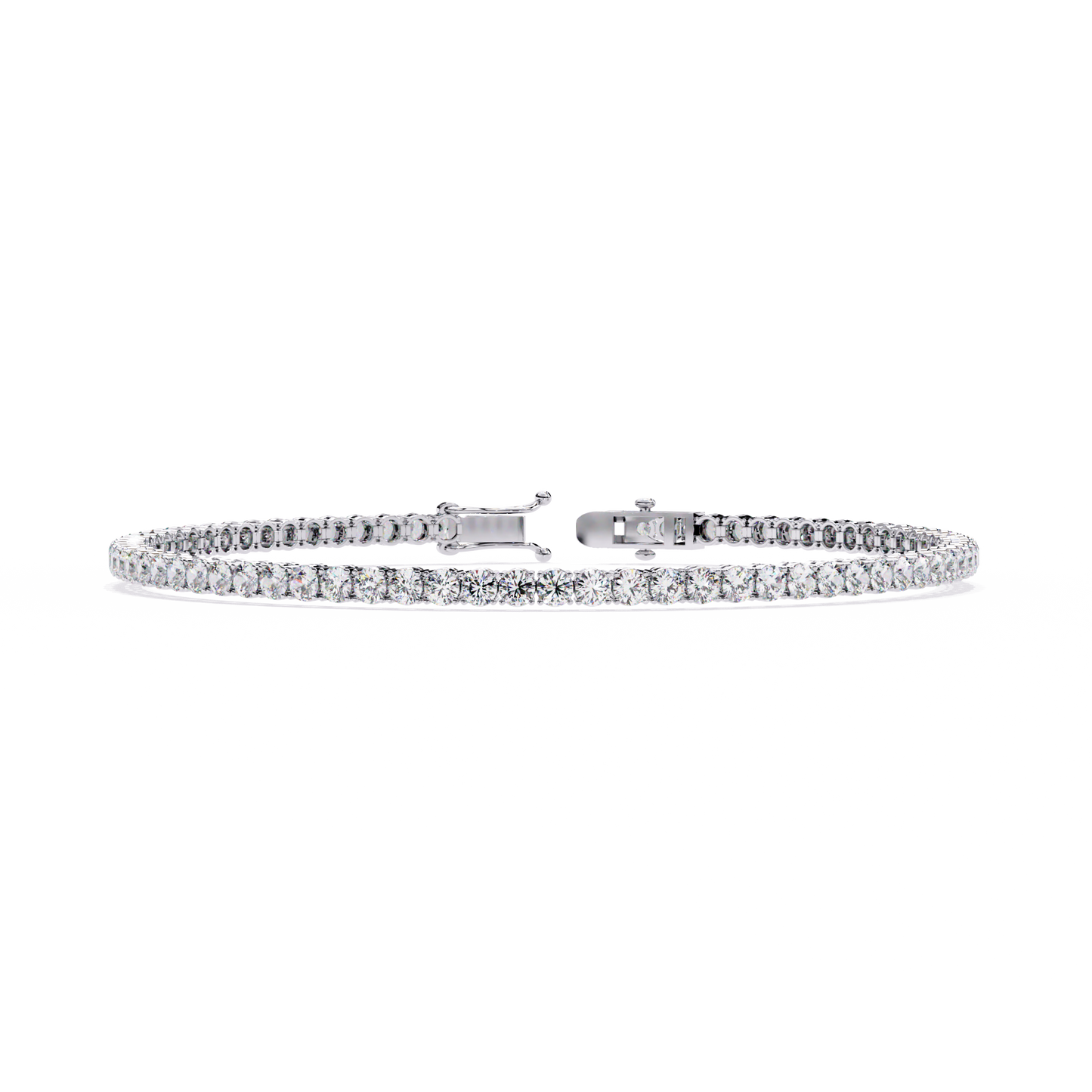 Lab Grown Diamond Bracelet Round Stone (3.90ct) In 14K Gold