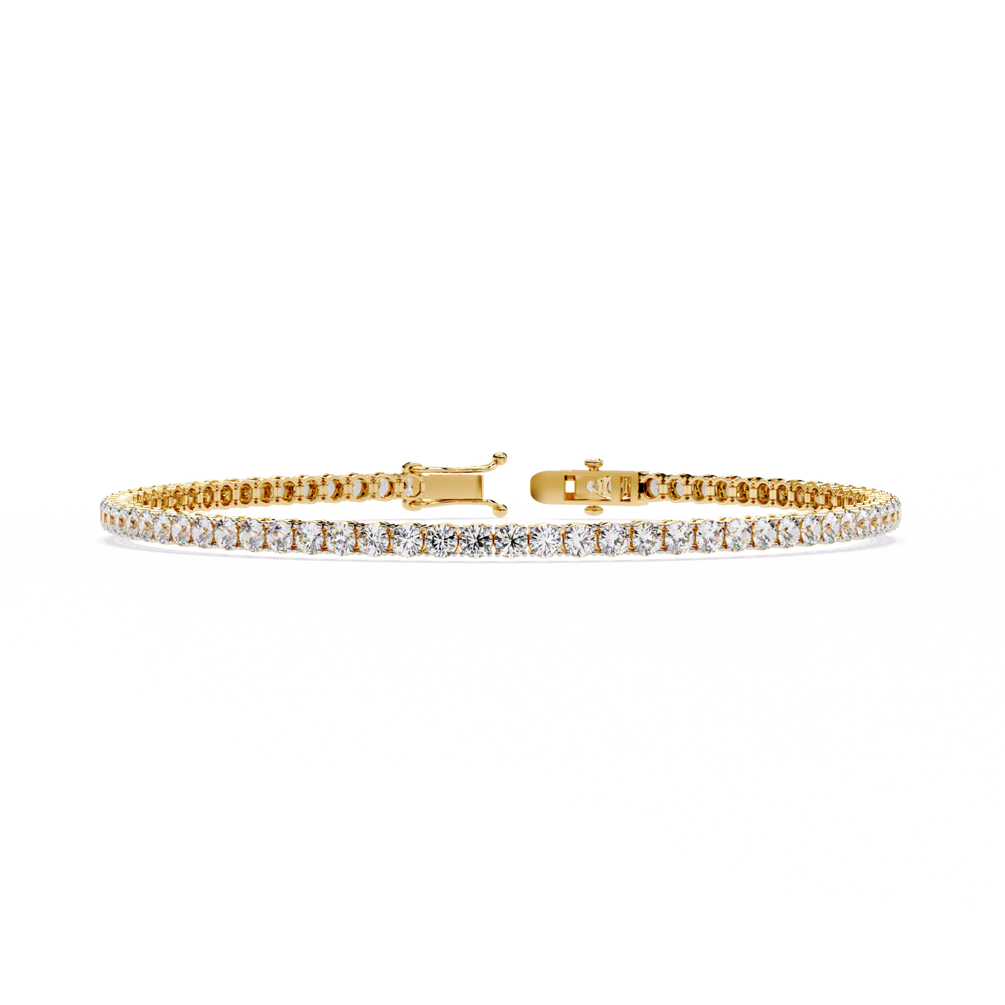 Lab Grown Diamond Bracelet Round Stone (3.90ct) In 14K Gold
