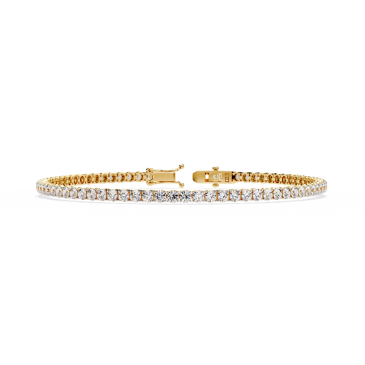 Lab Grown Diamond Bracelet Round Stone (3.90ct) In 14K Gold