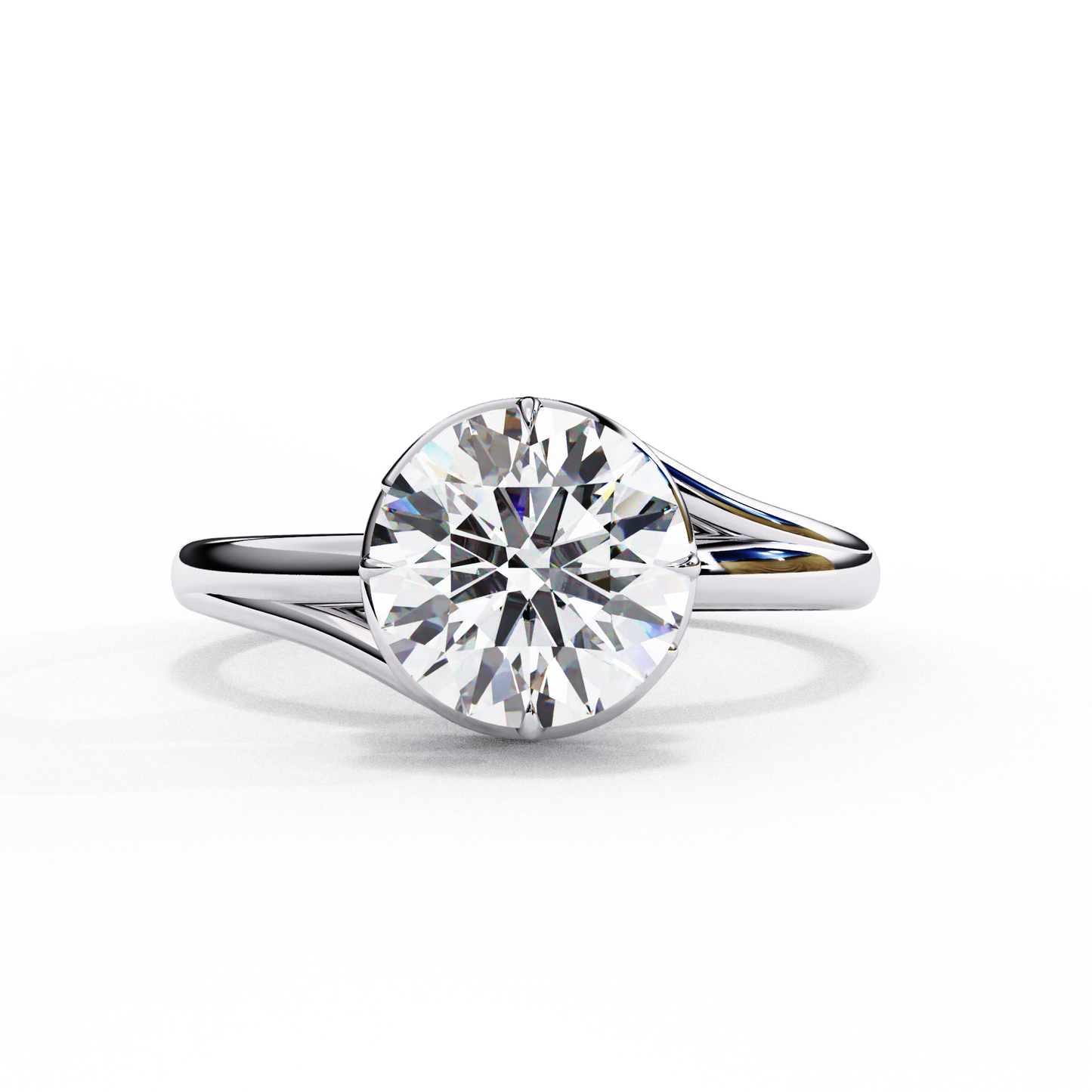 LGD Solitaire Ring Round Stone (1.29ct) In 14K Gold
