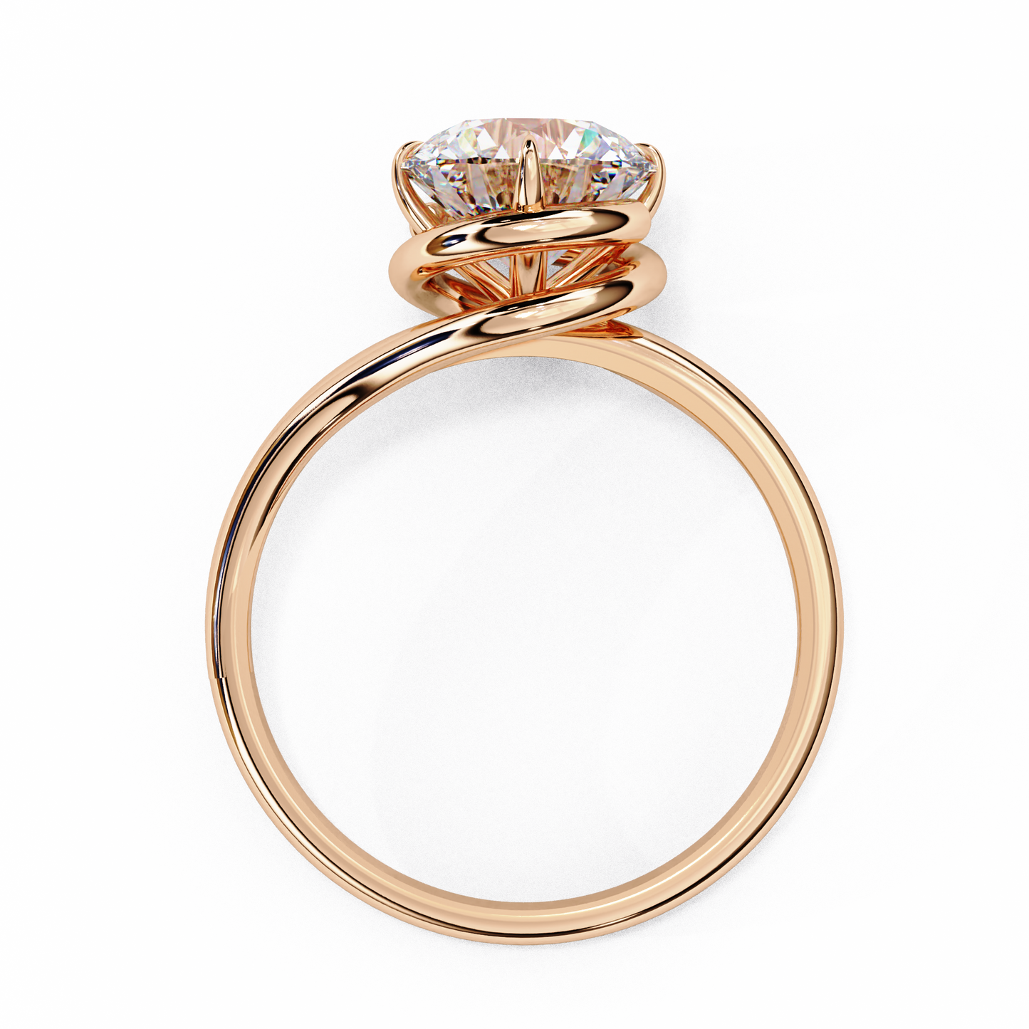 LGD Solitaire Ring Round Stone (1.29ct) In 14K Gold