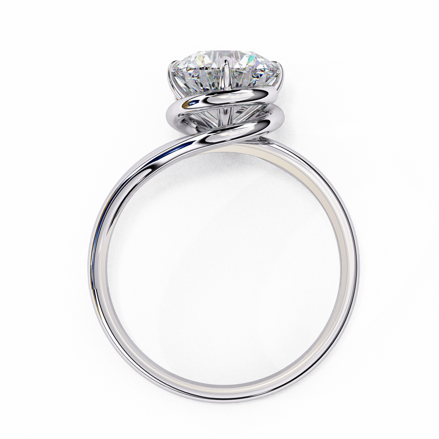 LGD Solitaire Ring Round Stone (1.29ct) In 14K Gold