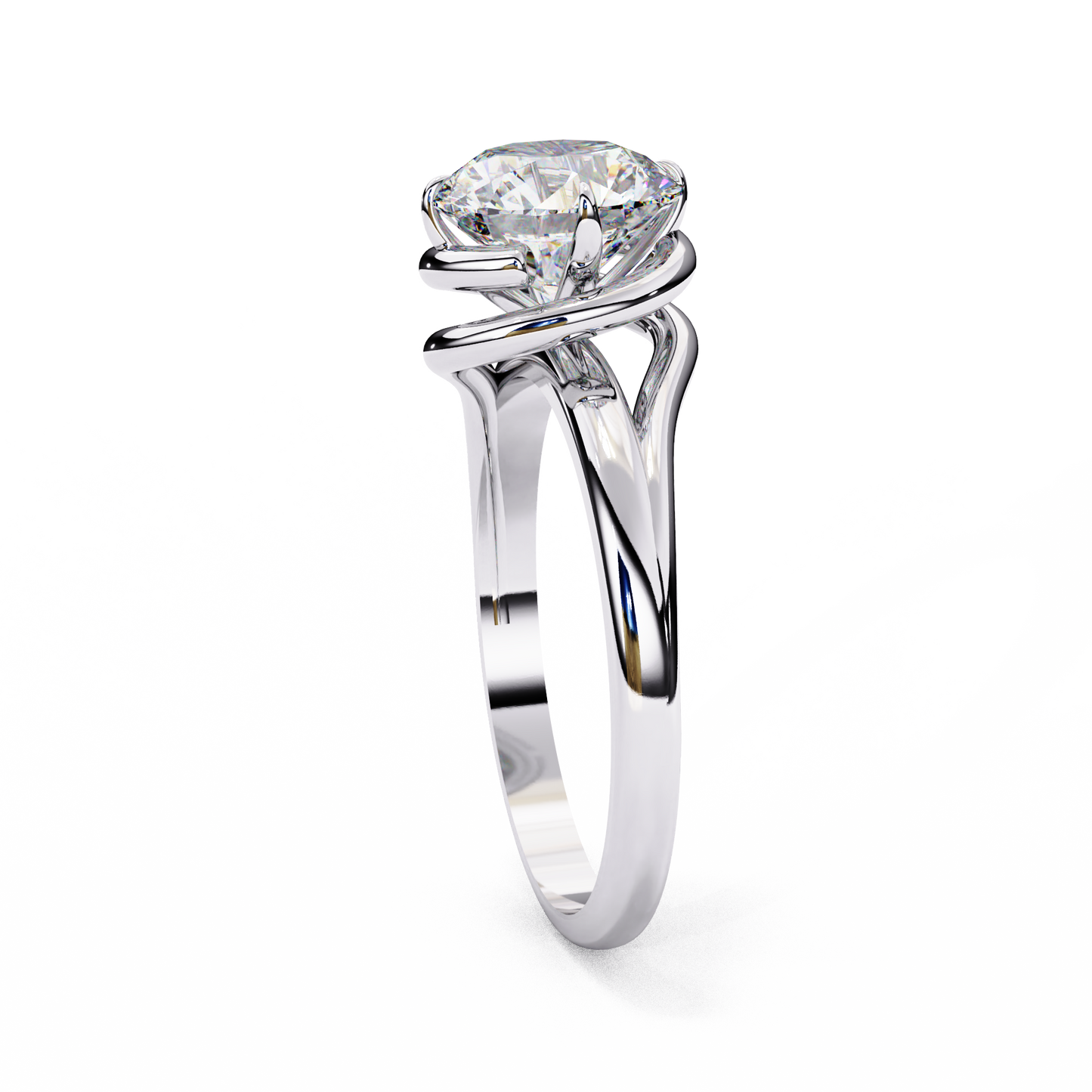 LGD Solitaire Ring Round Stone (1.29ct) In 14K Gold