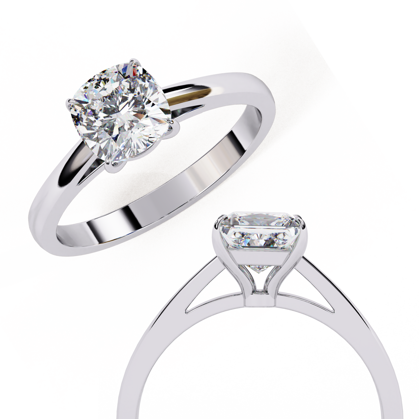 LGD Solitaire Ring Cushion Square Stone (1.43ct) In 14K Gold #LGD-CU-CD051