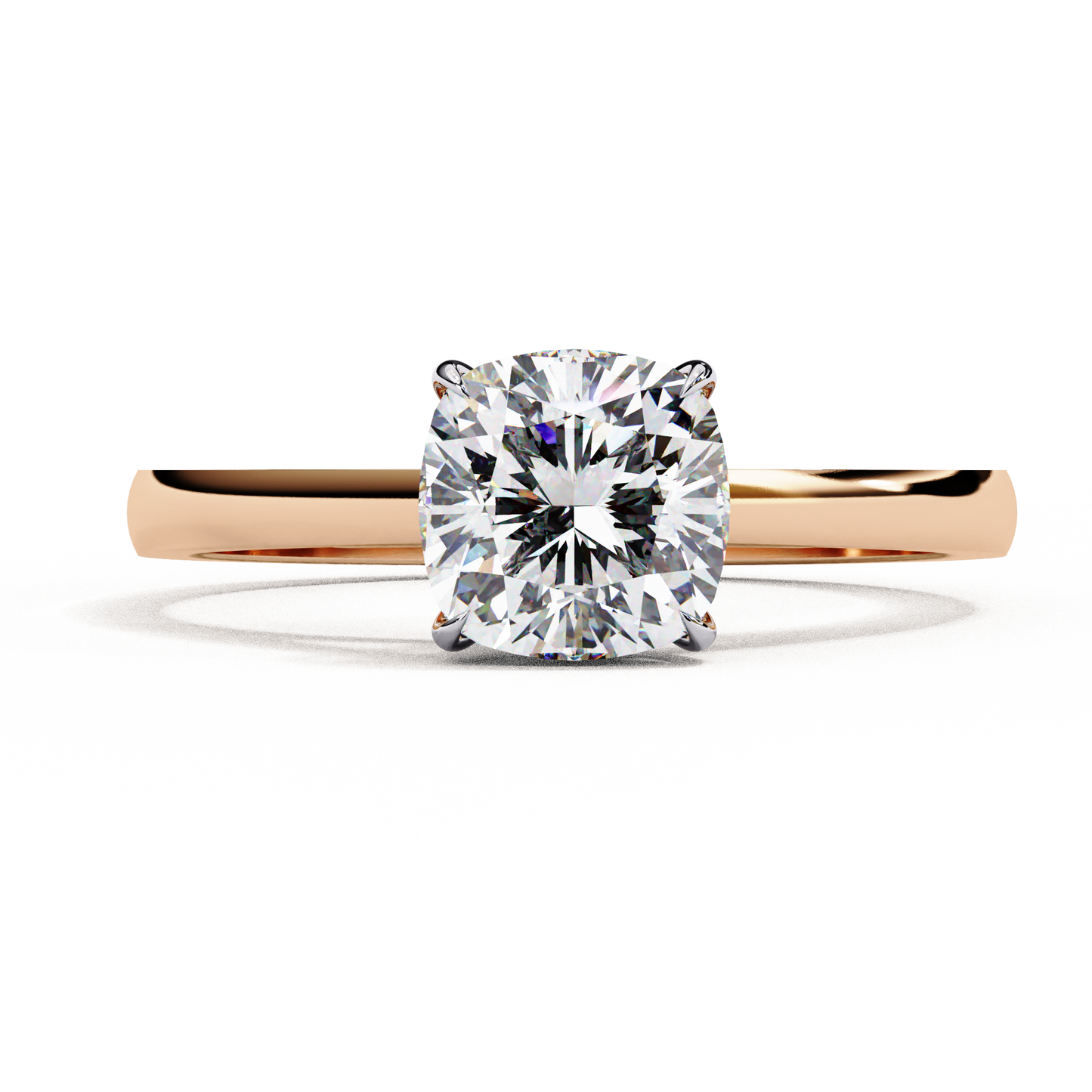 LGD Solitaire Ring Cushion Square Stone (1.43ct) In 14K Gold #LGD-CU-CD051