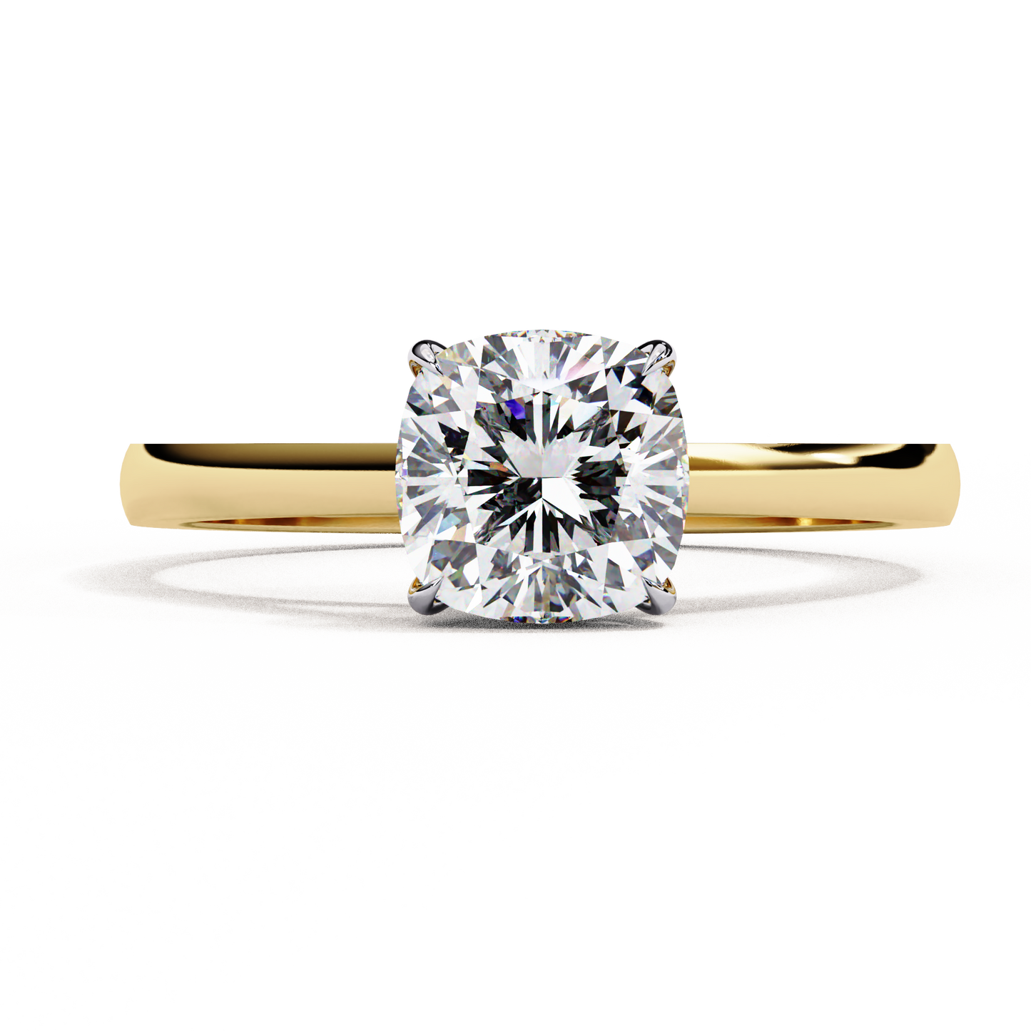 LGD Solitaire Ring Cushion Square Stone (1.43ct) In 14K Gold #LGD-CU-CD051
