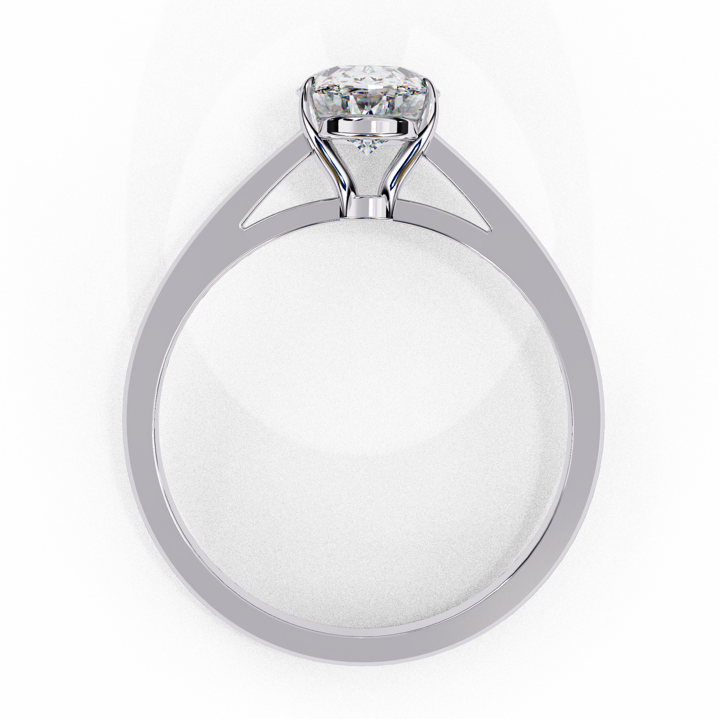 Lab Grown Diamond Solitaire Ring Oval Stone (2.40ct) In 14K Gold