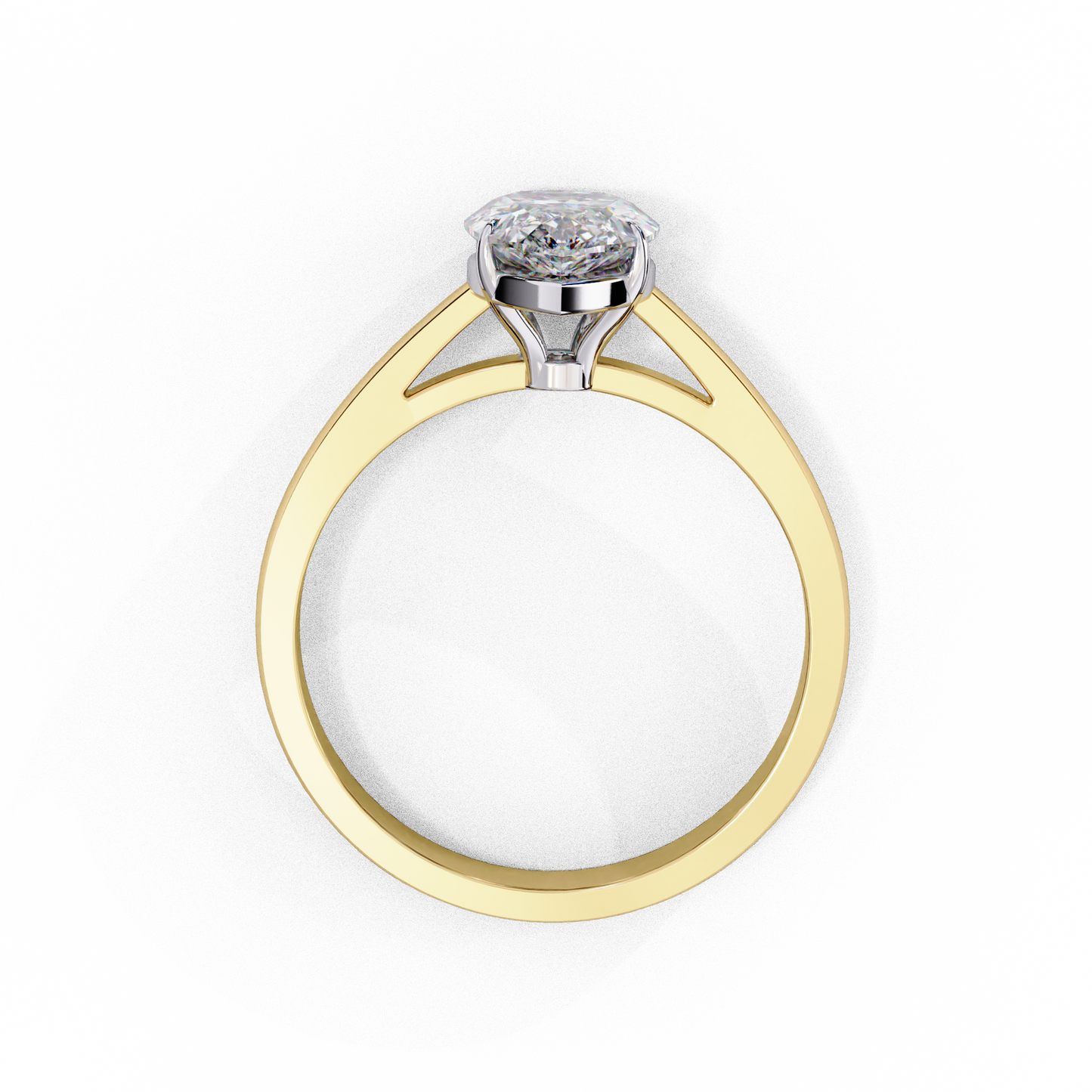 LGD Solitaire Ring Pear Stone (1.30ct) In 14K Gold