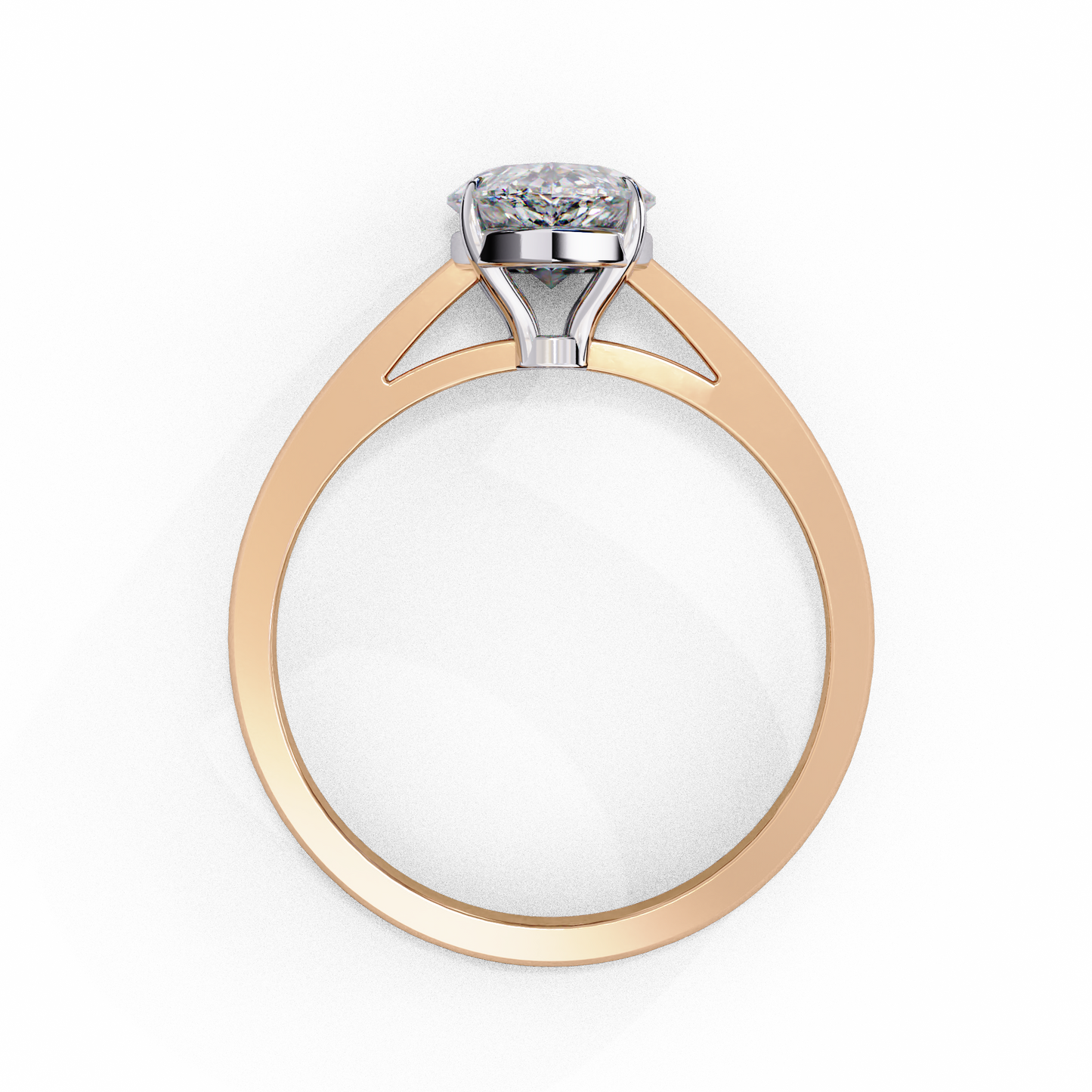 LGD Solitaire Ring Pear Stone (1.30ct) In 14K Gold