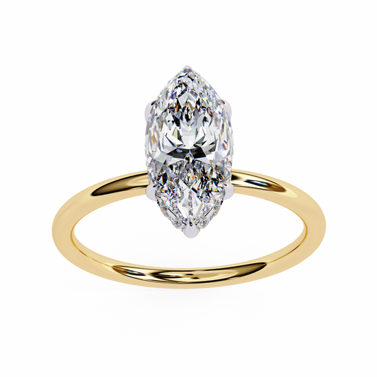 Lab Grown Diamond Ring Marquise Stone (1.55ct) In 14K Gold