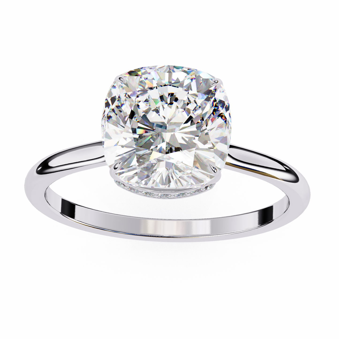 LGD Solitaire Ring Cushion Square (2.72ct) In 14K Gold #LGD-CU-CD061