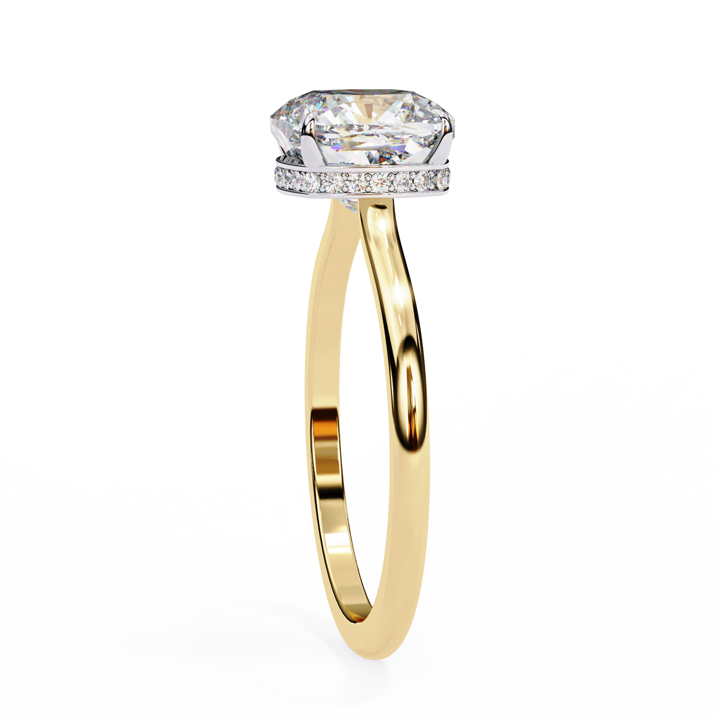 LGD Solitaire Ring Cushion Square (2.72ct) In 14K Gold #LGD-CU-CD061