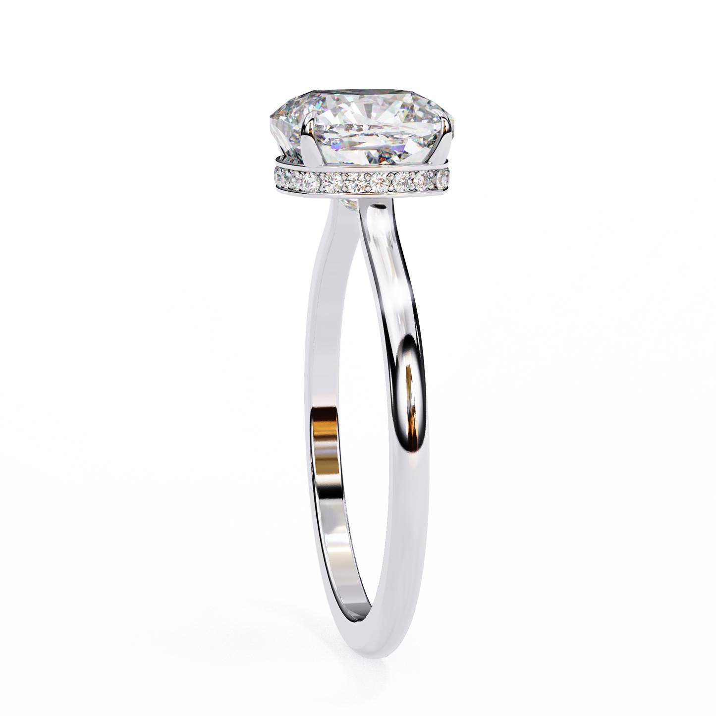 LGD Solitaire Ring Cushion Square (2.72ct) In 14K Gold #LGD-CU-CD061