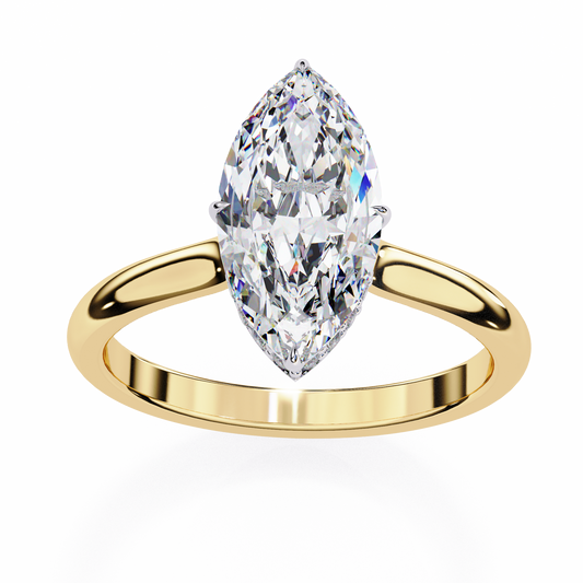 Lab Grown Diamond Ring Marquise Stone (1.59ct) In 14K Gold