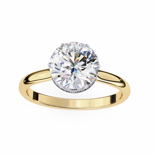 Lab Grown Diamond Solitaire Ring Round Stone (2.27ct) In 14K Gold