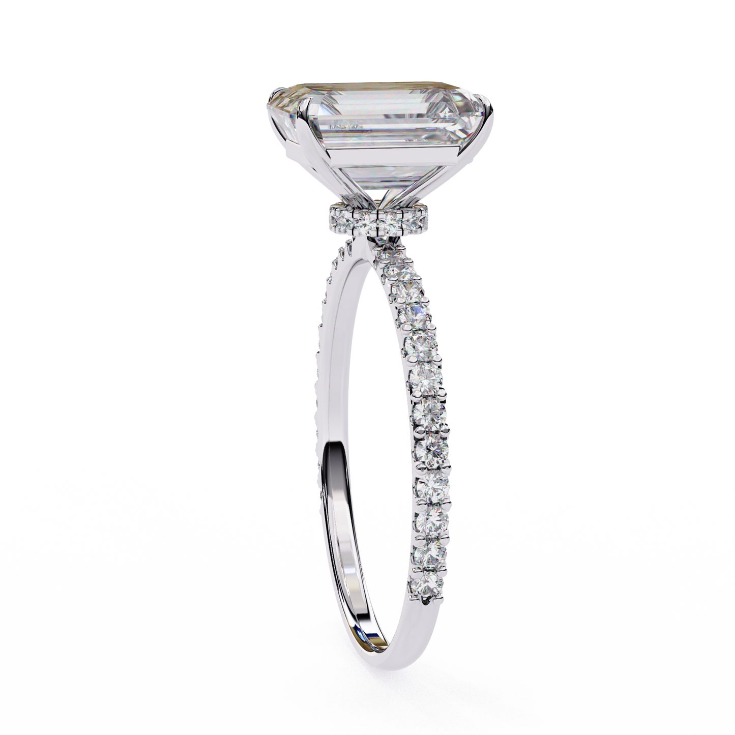 Lab Grown Diamond Solitaire Ring Radiant Stone (3.32ct) In 14K Gold