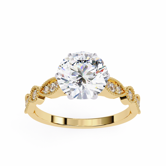 Lab Grown Diamond Solitaire Ring Round Stone (2.16ct) In 14K Gold