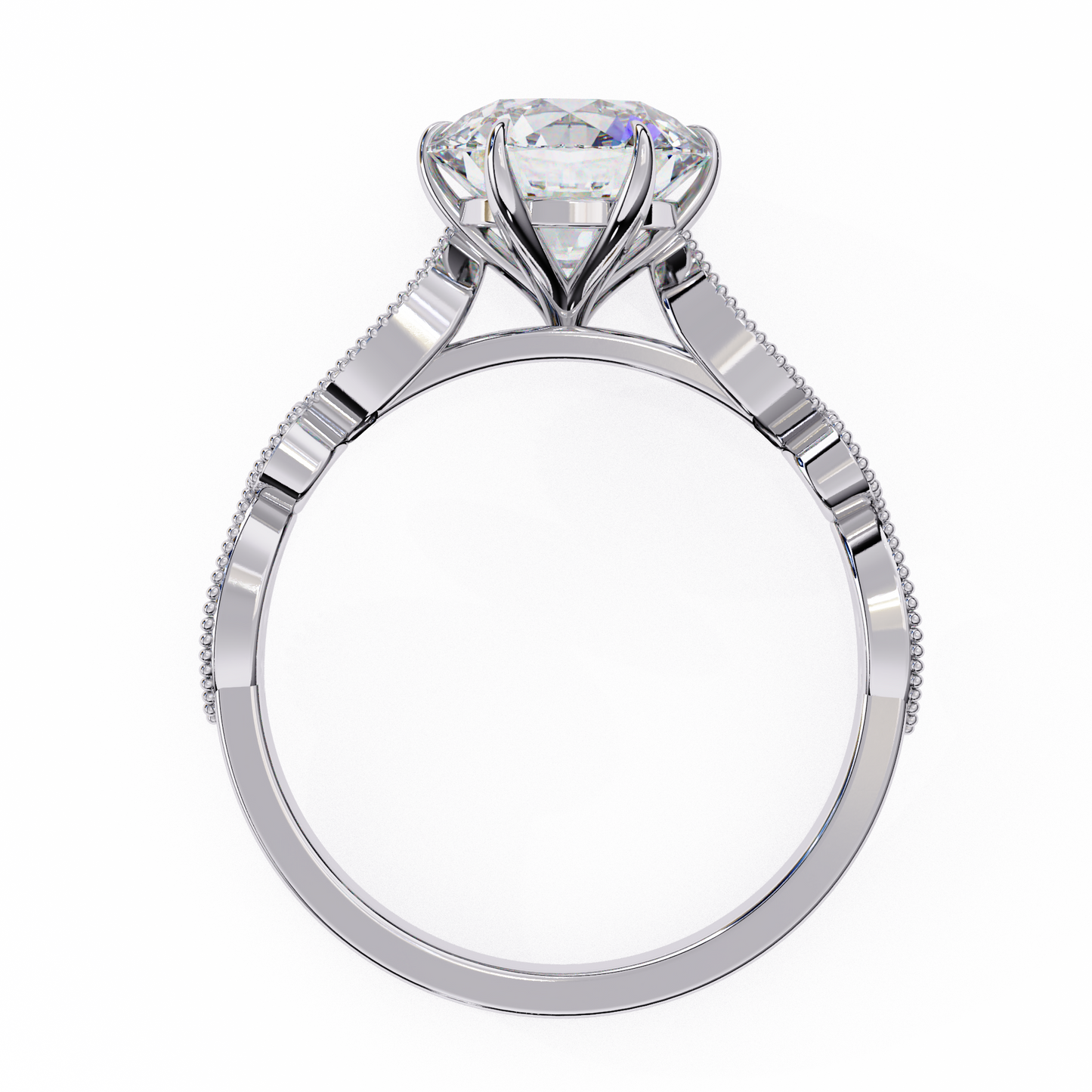Lab Grown Diamond Solitaire Ring Round Stone (2.16ct) In 14K Gold