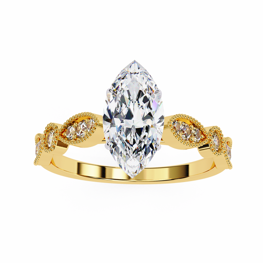 Lab Grown Diamond Ring Marquise Stone (1.06ct) In 14K Gold