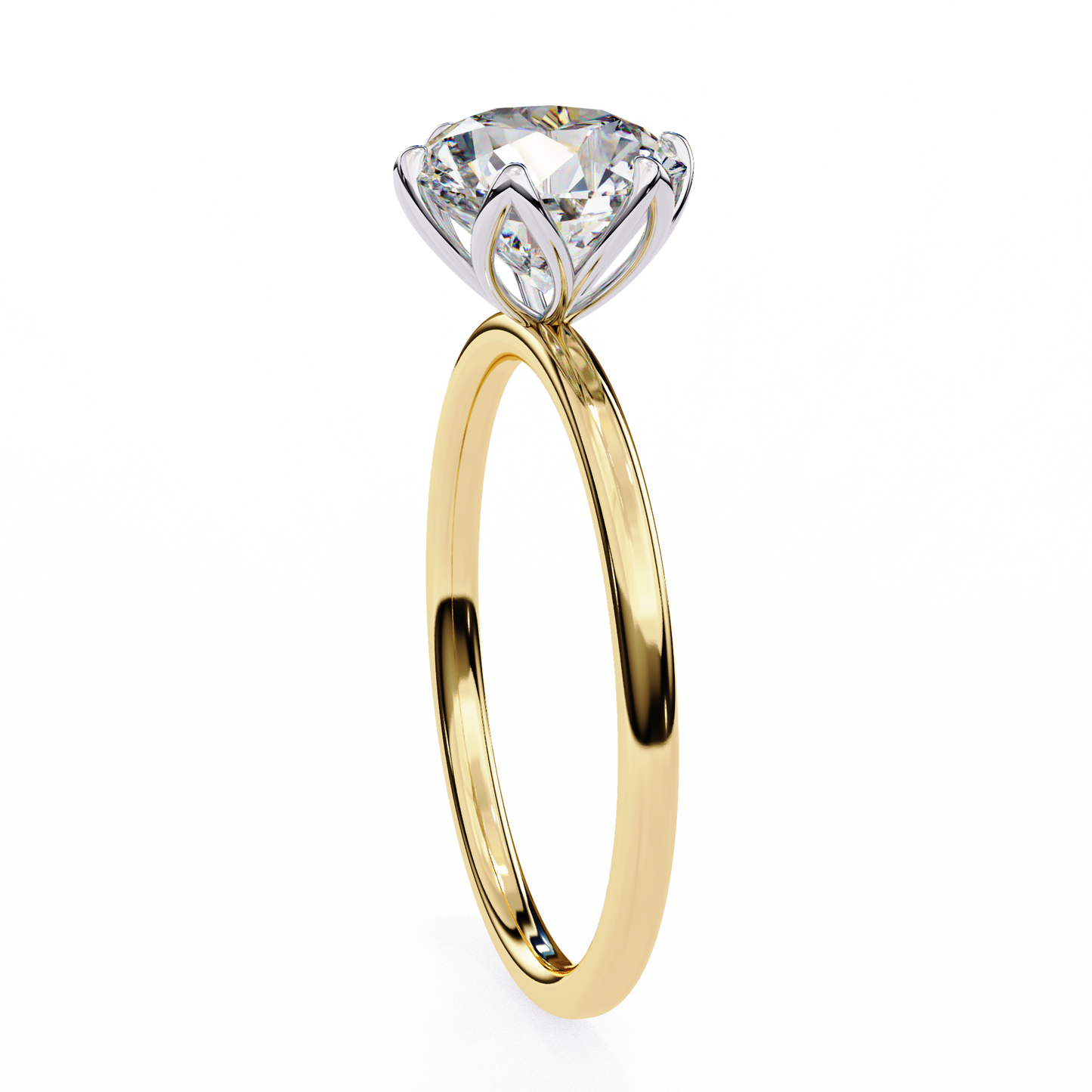 LGD Solitaire Ring Round  Stone (1.95ct) In 14K Gold