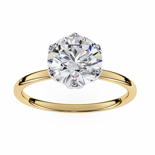 LGD Solitaire Ring Round  Stone (1.95ct) In 14K Gold