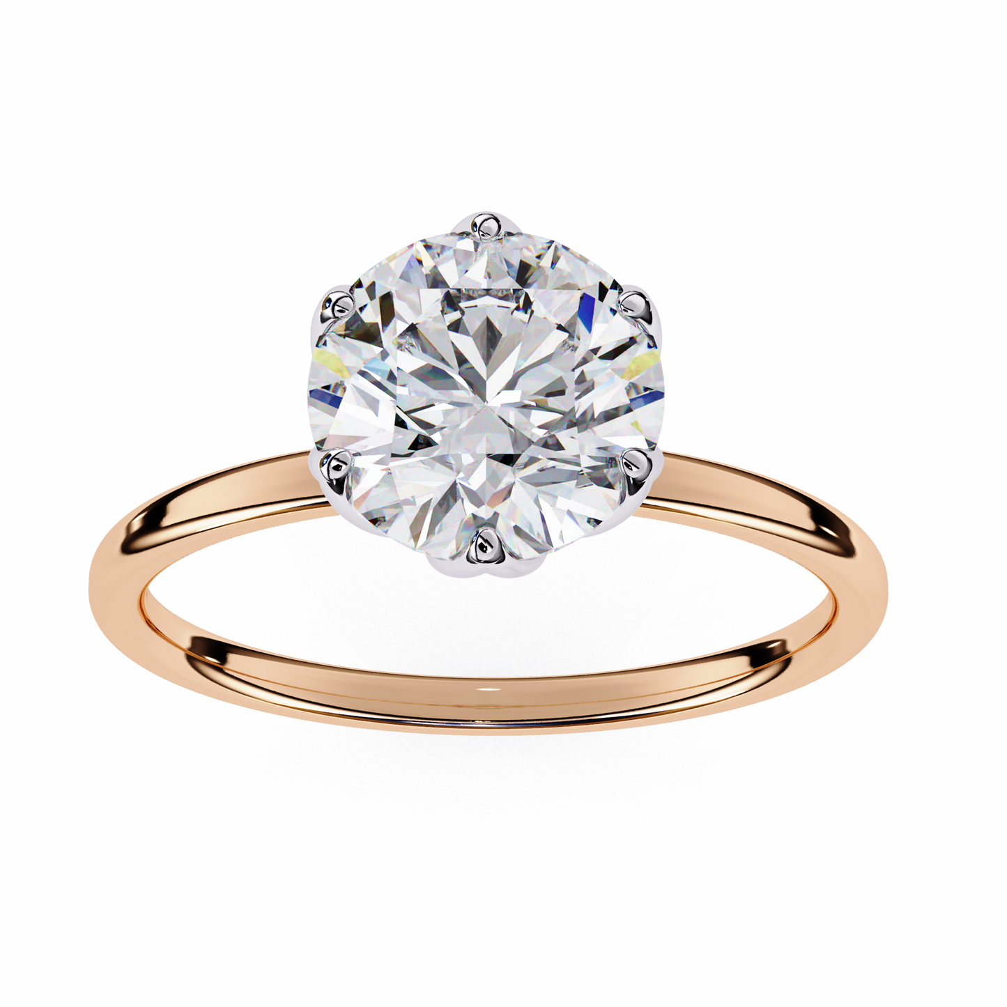 LGD Solitaire Ring Round  Stone (1.95ct) In 14K Gold