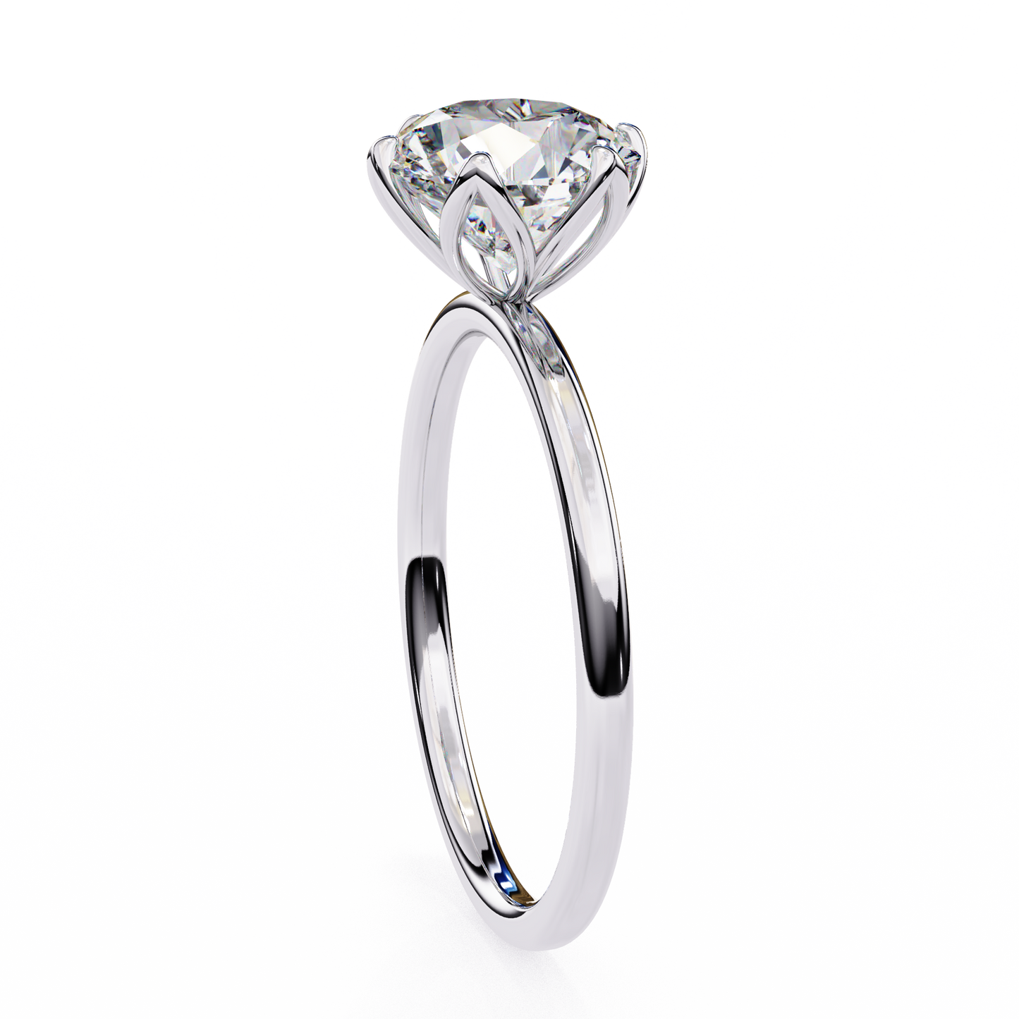LGD Solitaire Ring Round  Stone (1.95ct) In 14K Gold