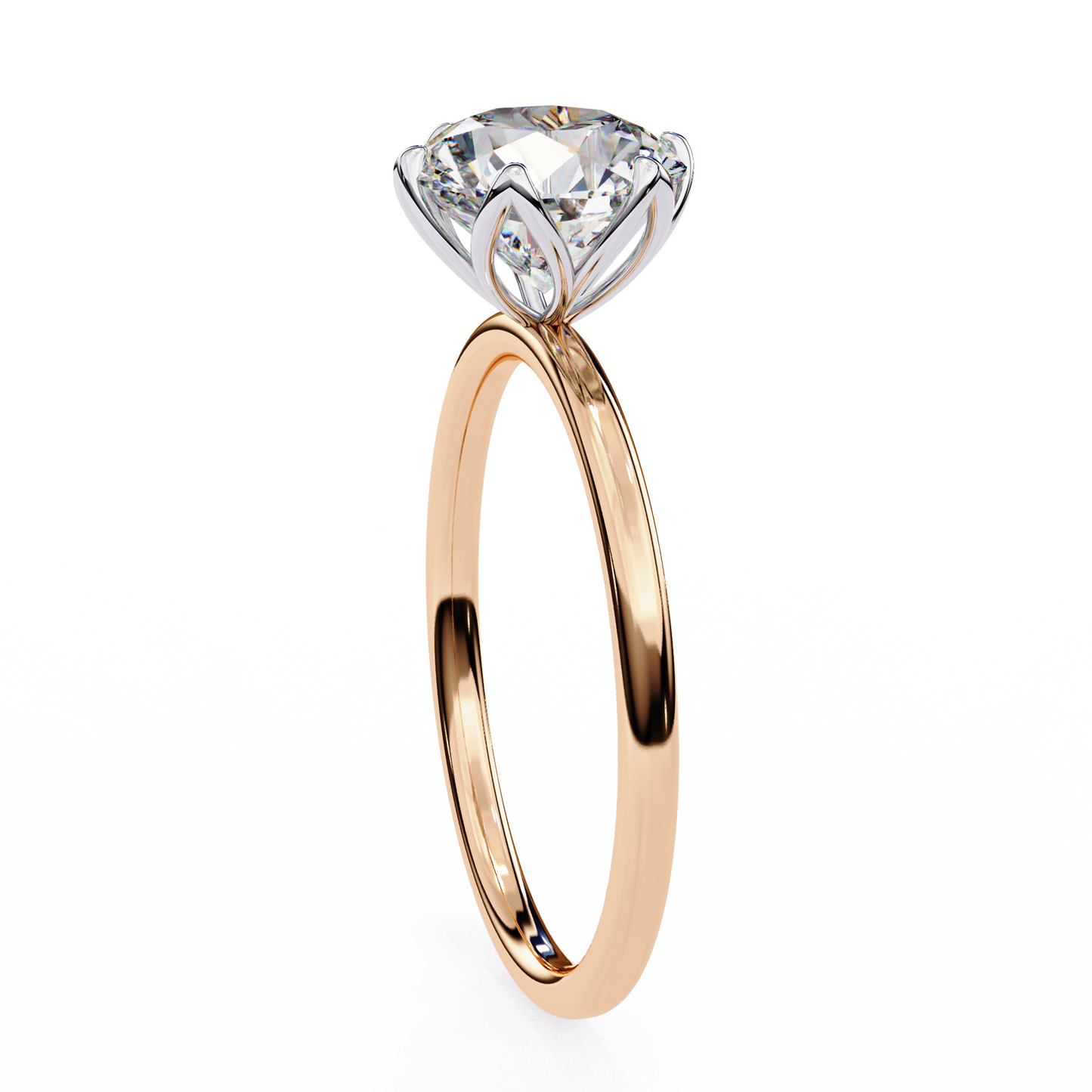 LGD Solitaire Ring Round  Stone (1.95ct) In 14K Gold