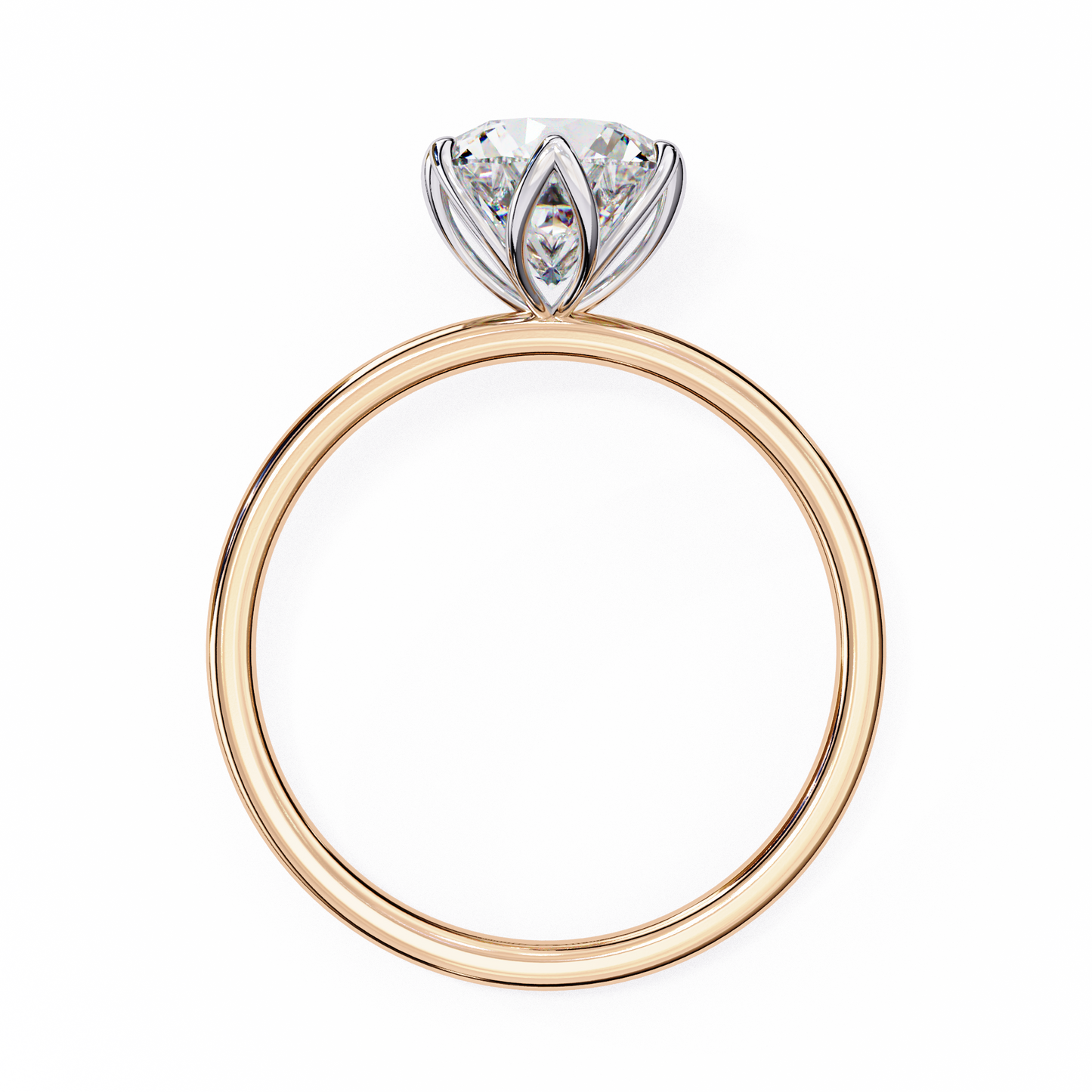 LGD Solitaire Ring Round  Stone (1.95ct) In 14K Gold