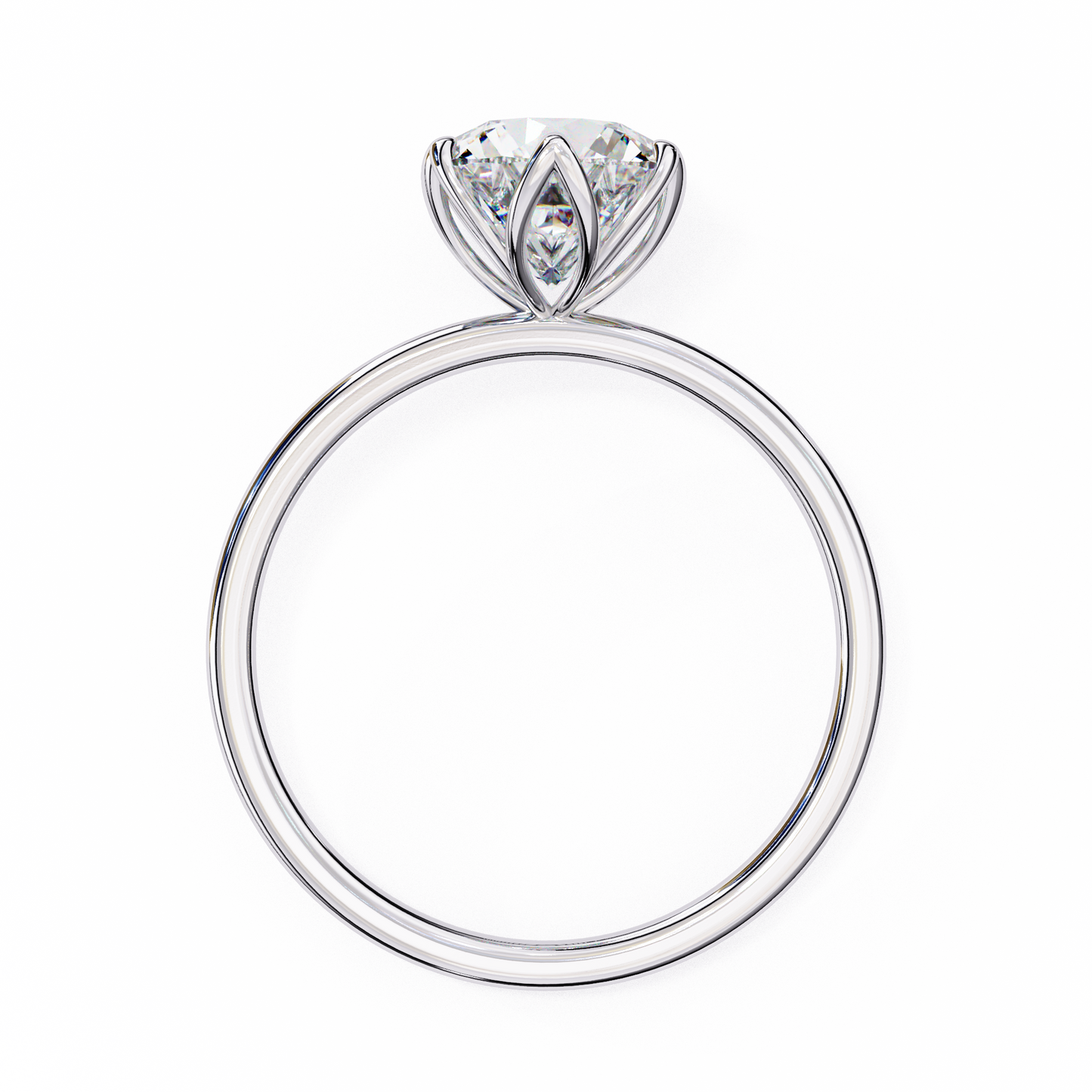 LGD Solitaire Ring Round  Stone (1.95ct) In 14K Gold