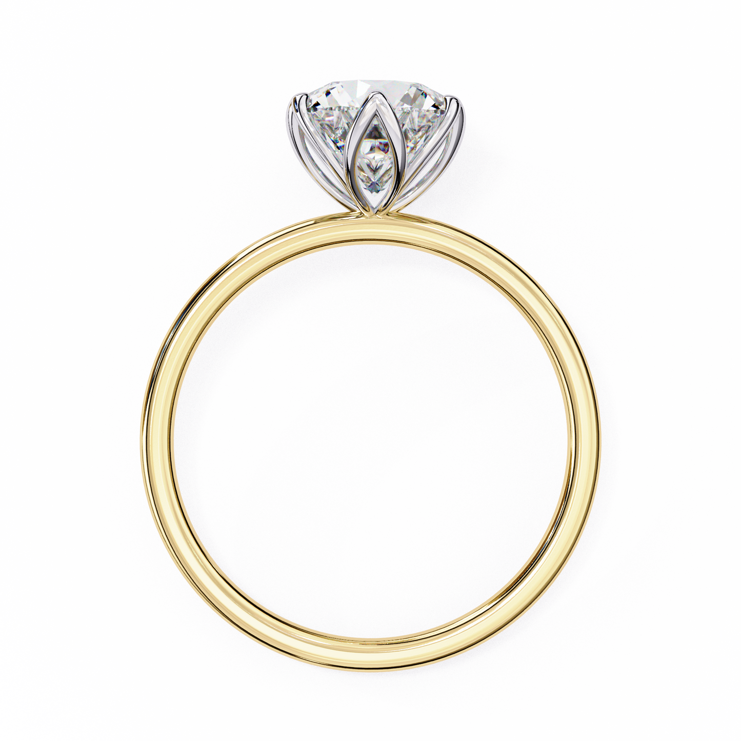 LGD Solitaire Ring Round  Stone (1.95ct) In 14K Gold