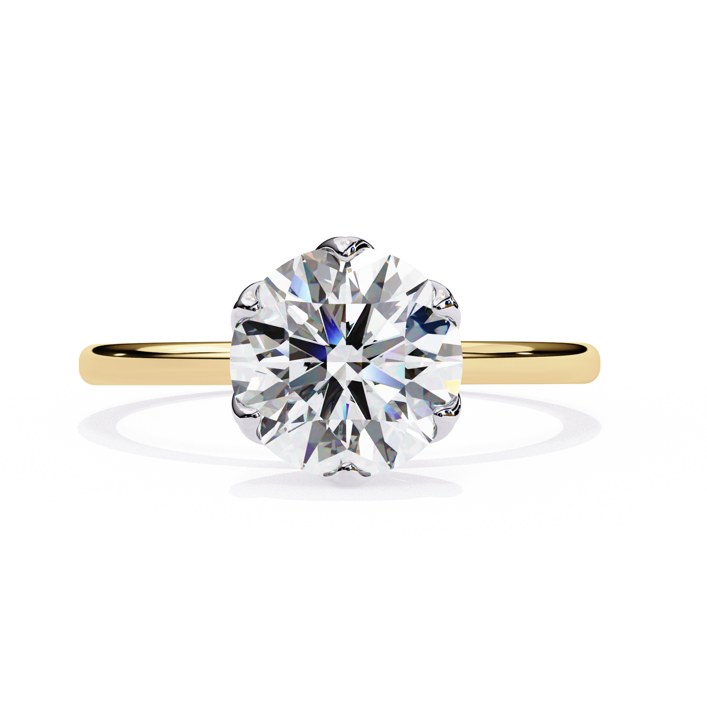 LGD Solitaire Ring Round  Stone (1.95ct) In 14K Gold
