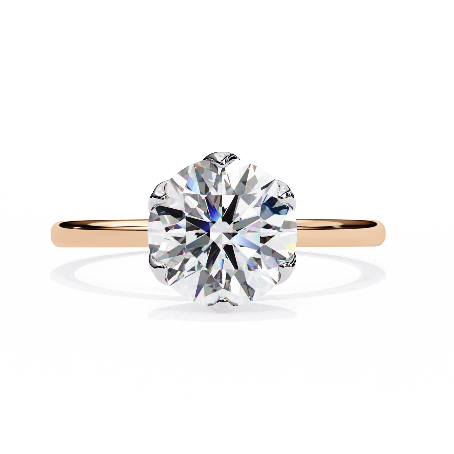 LGD Solitaire Ring Round  Stone (1.95ct) In 14K Gold
