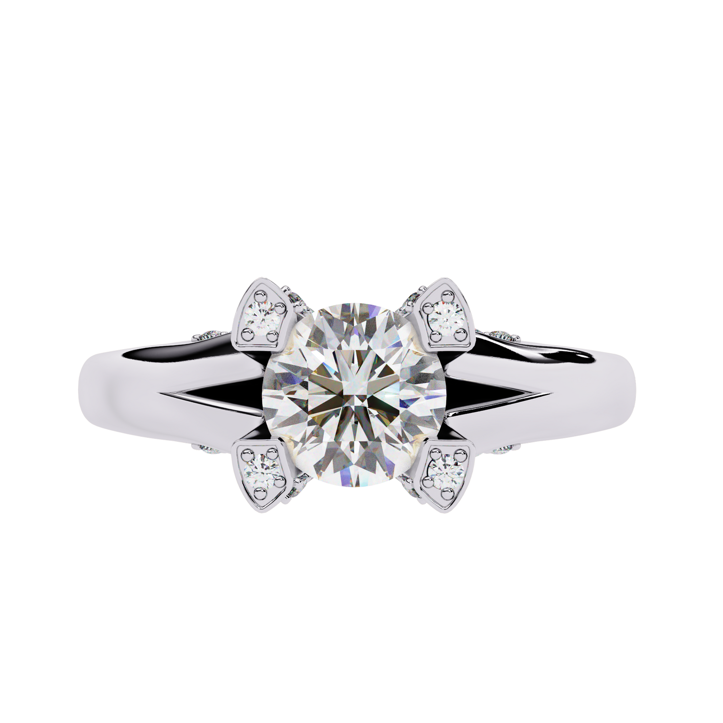 LGD Ring Round Stone (1.03ct) In 14K Gold