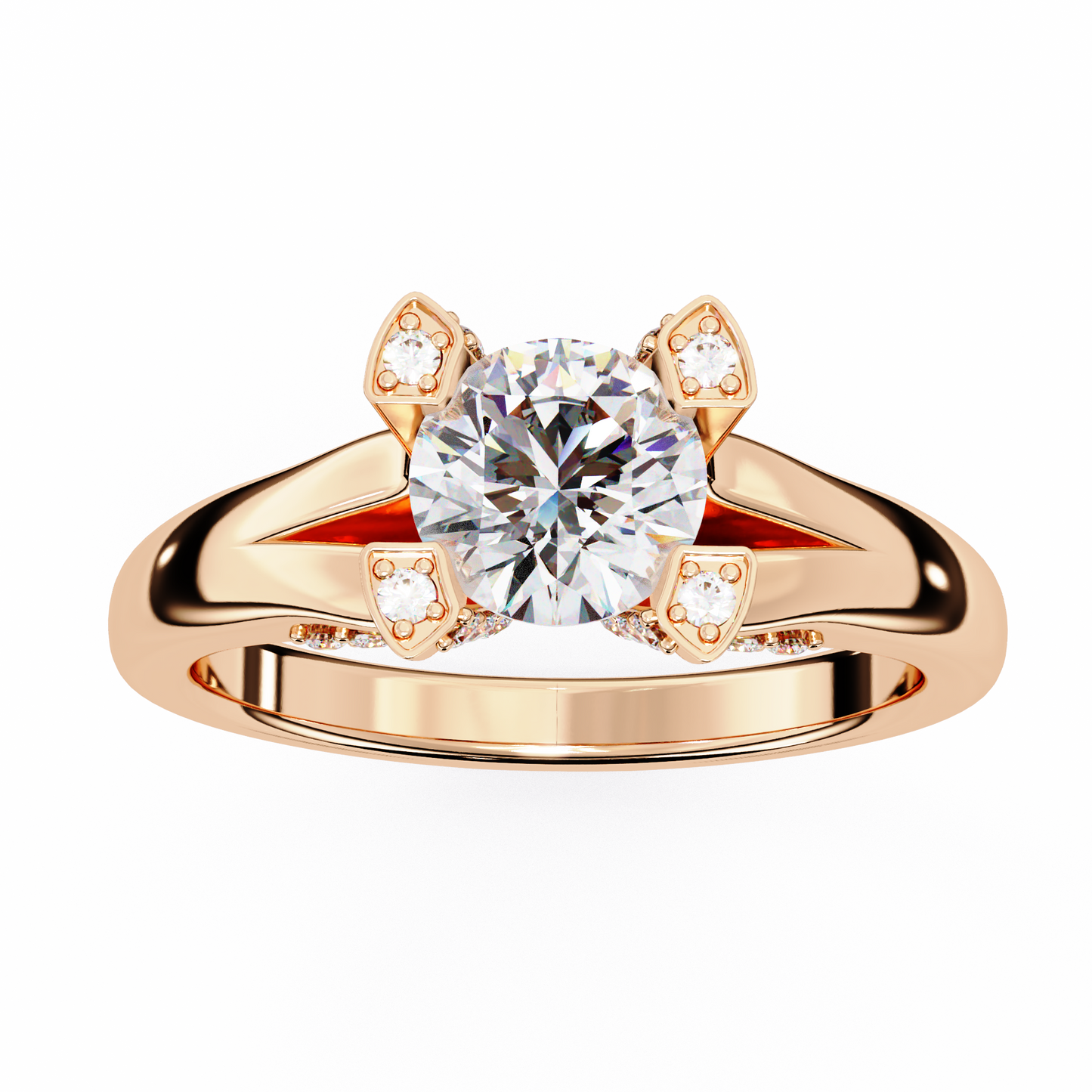 LGD Ring Round Stone (1.03ct) In 14K Gold