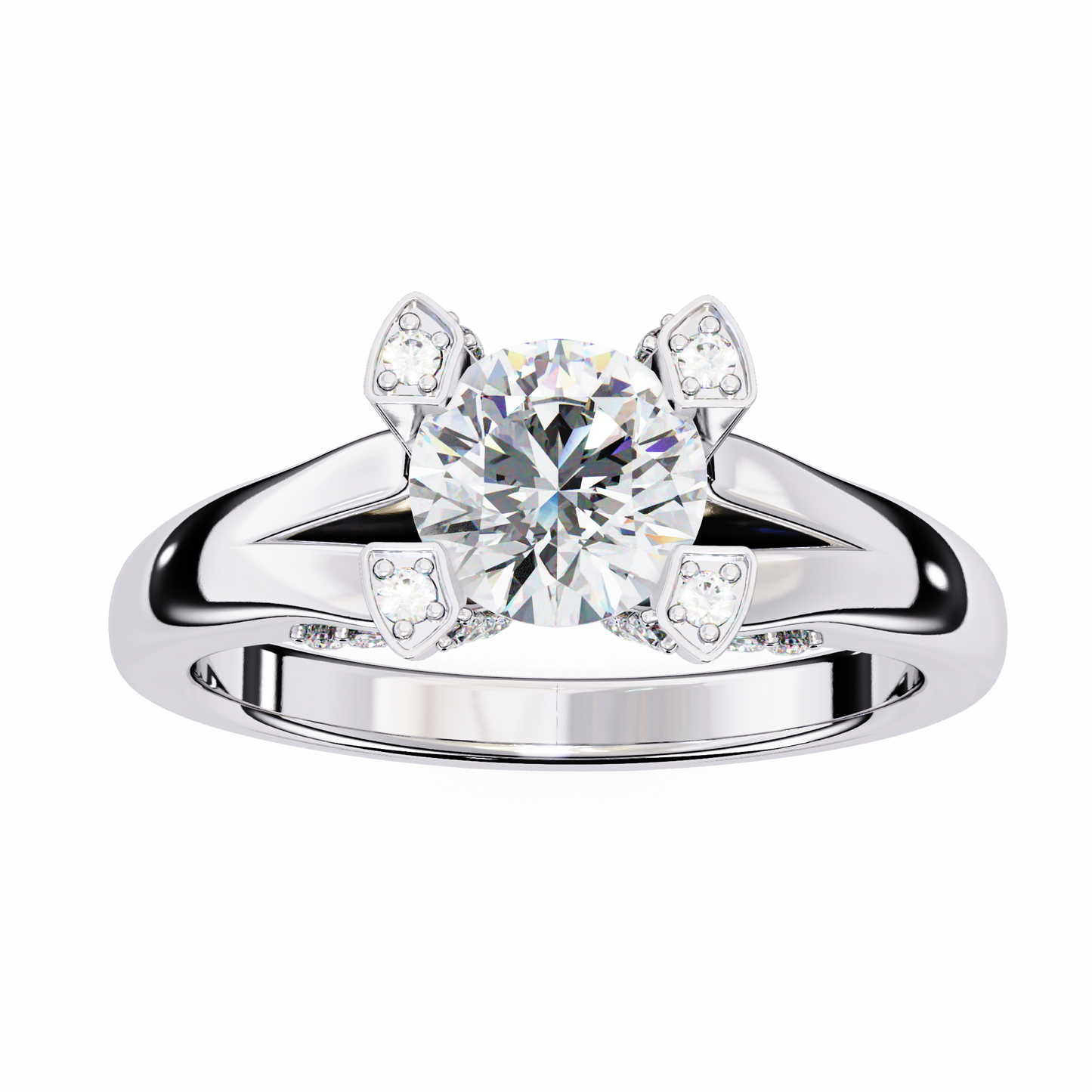LGD Ring Round Stone (1.03ct) In 14K Gold