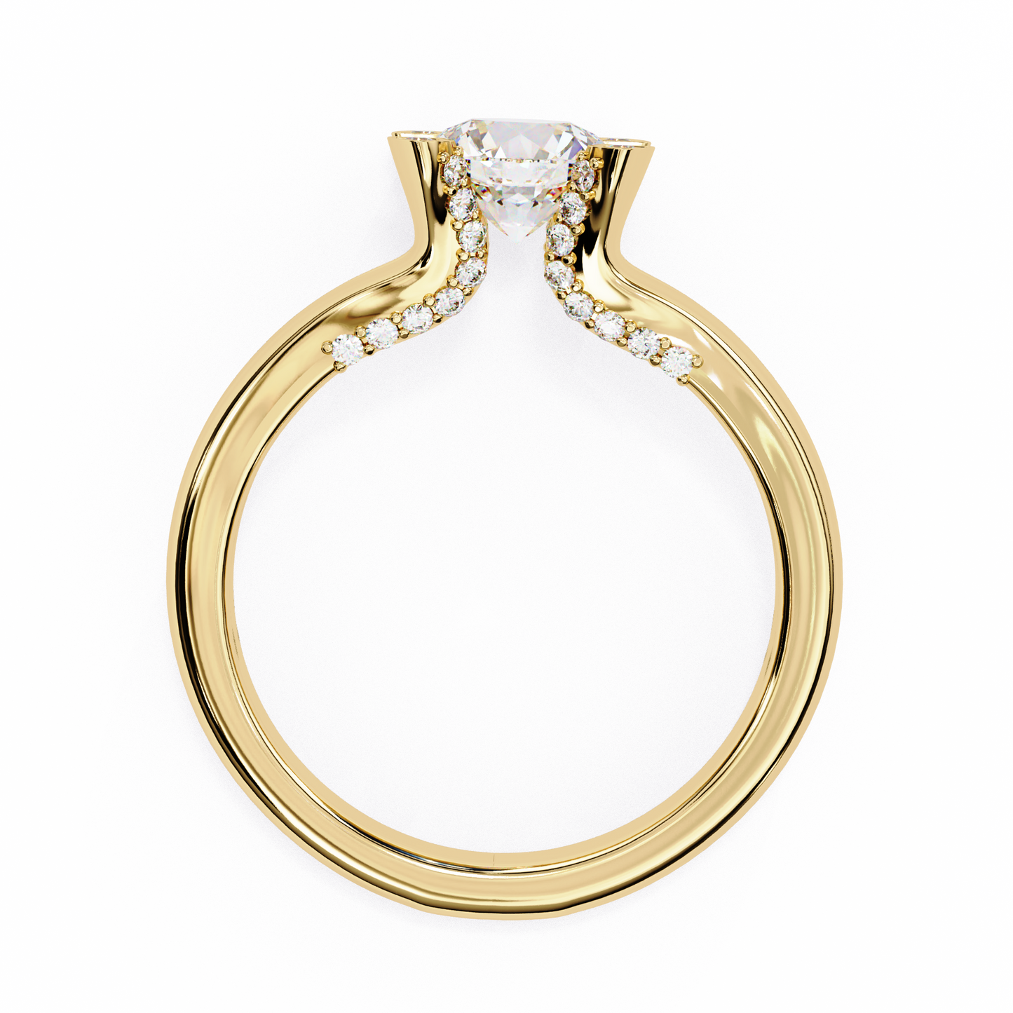LGD Ring Round Stone (1.03ct) In 14K Gold
