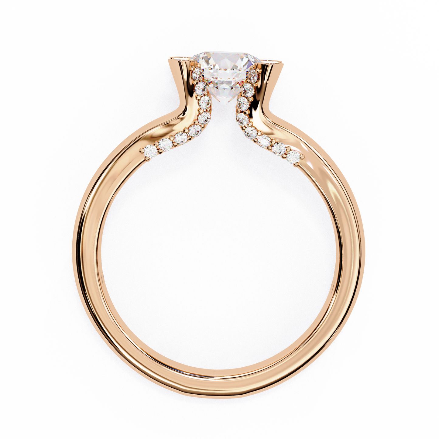 LGD Ring Round Stone (1.03ct) In 14K Gold