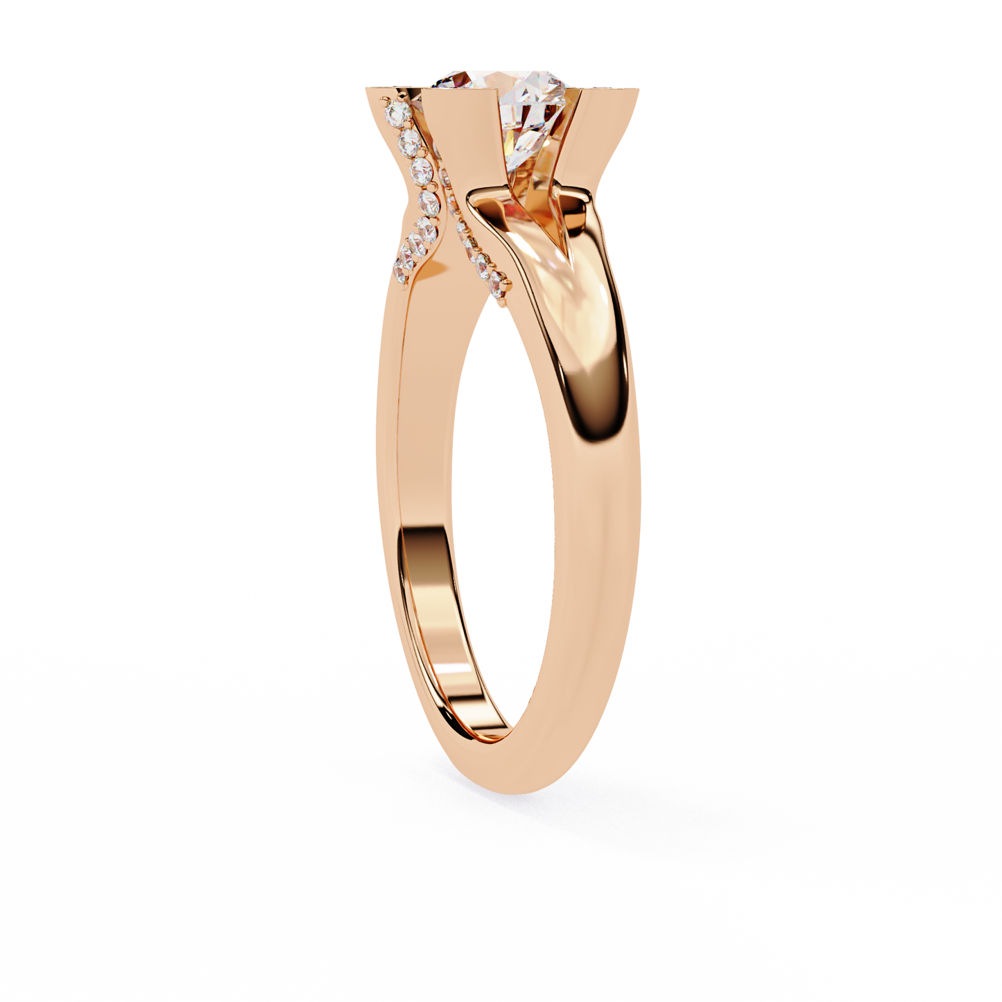 LGD Ring Round Stone (1.03ct) In 14K Gold