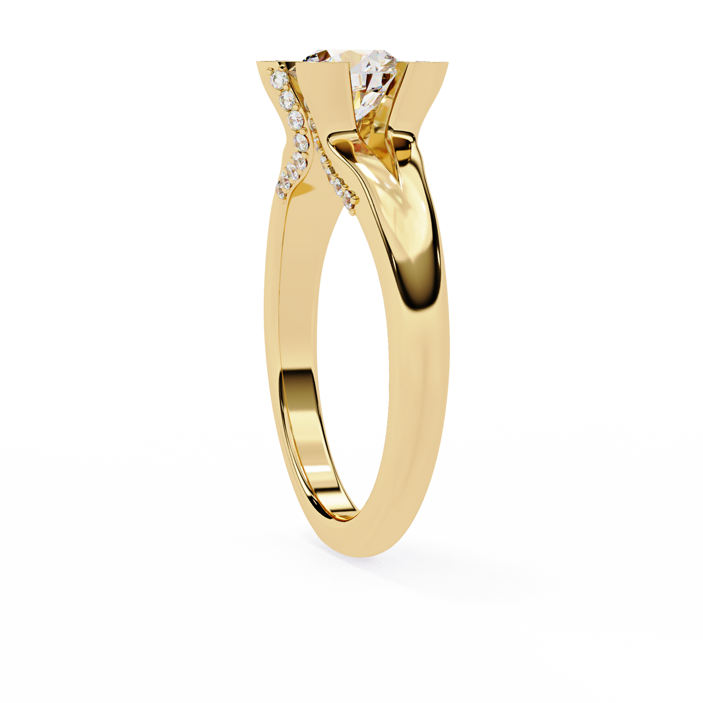 LGD Ring Round Stone (1.03ct) In 14K Gold