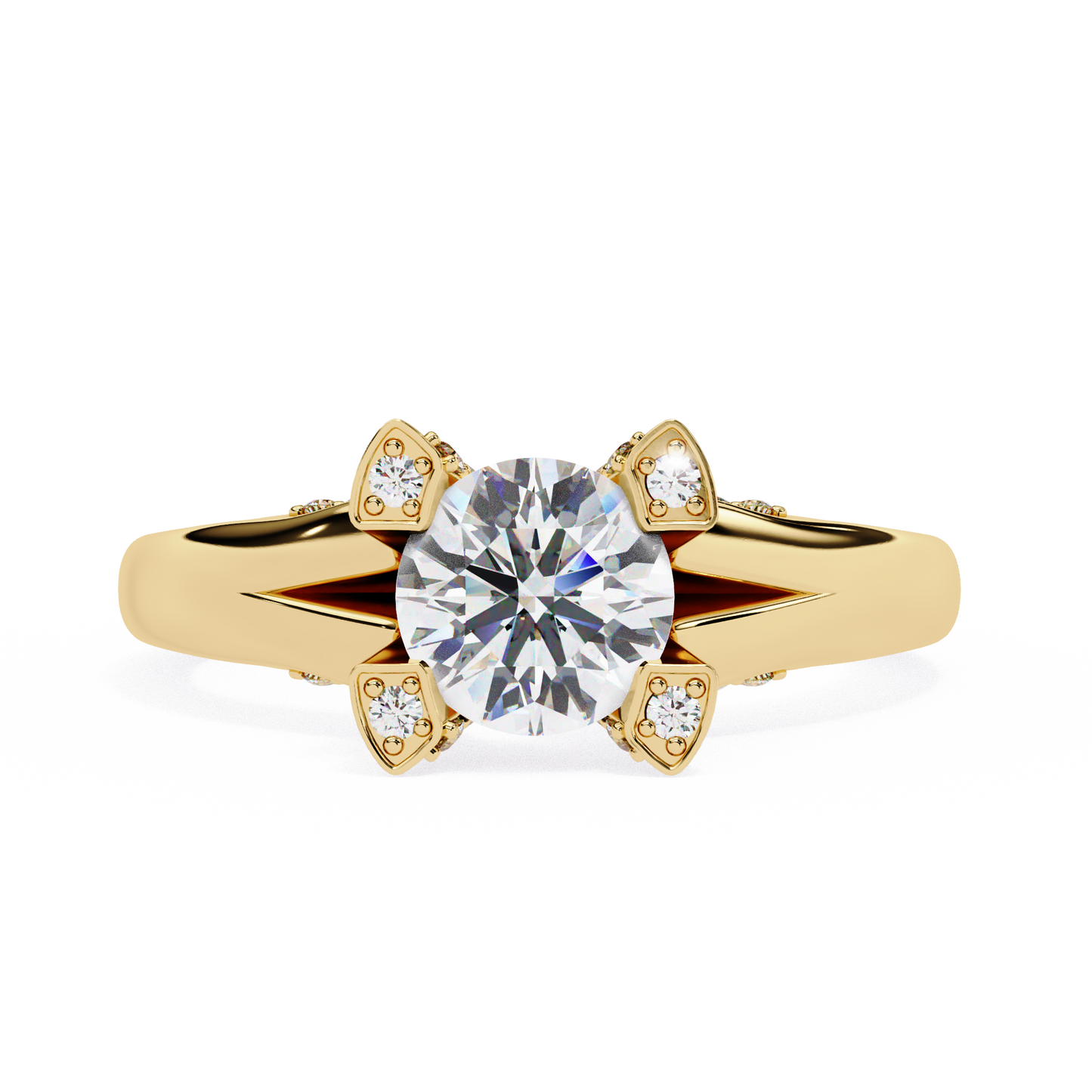 LGD Ring Round Stone (1.03ct) In 14K Gold