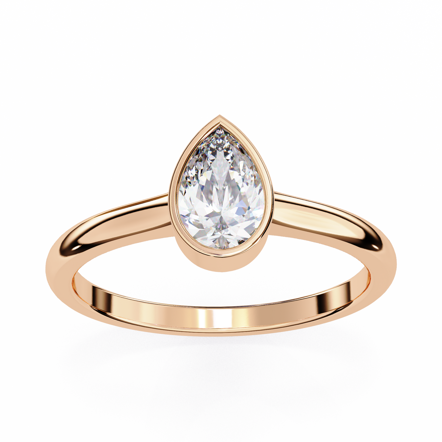 LGD Ring Pear Stone (0.58ct) In 14K Gold