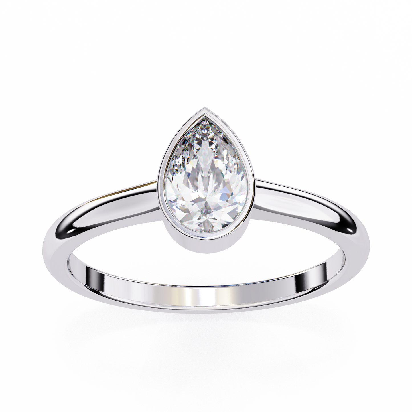 LGD Ring Pear Stone (0.58ct) In 14K Gold