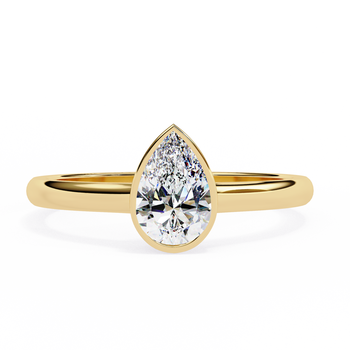 LGD Ring Pear Stone (0.58ct) In 14K Gold