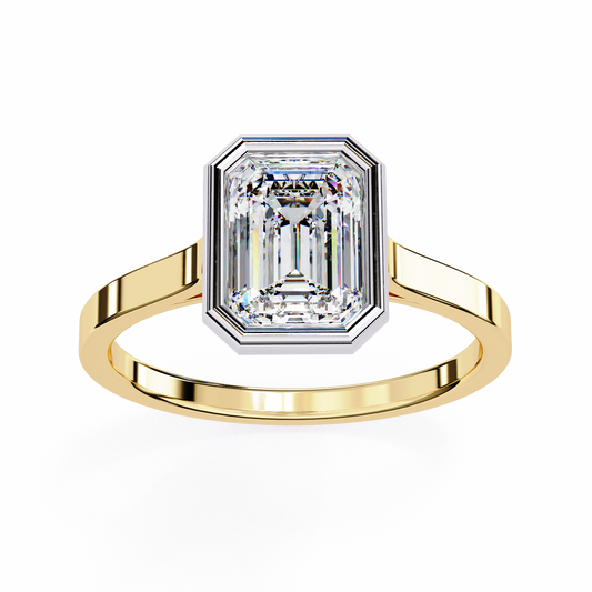 Lab Grown Diamond Solitaire Ring Emerald Stone (1.31ct) In 14K Gold