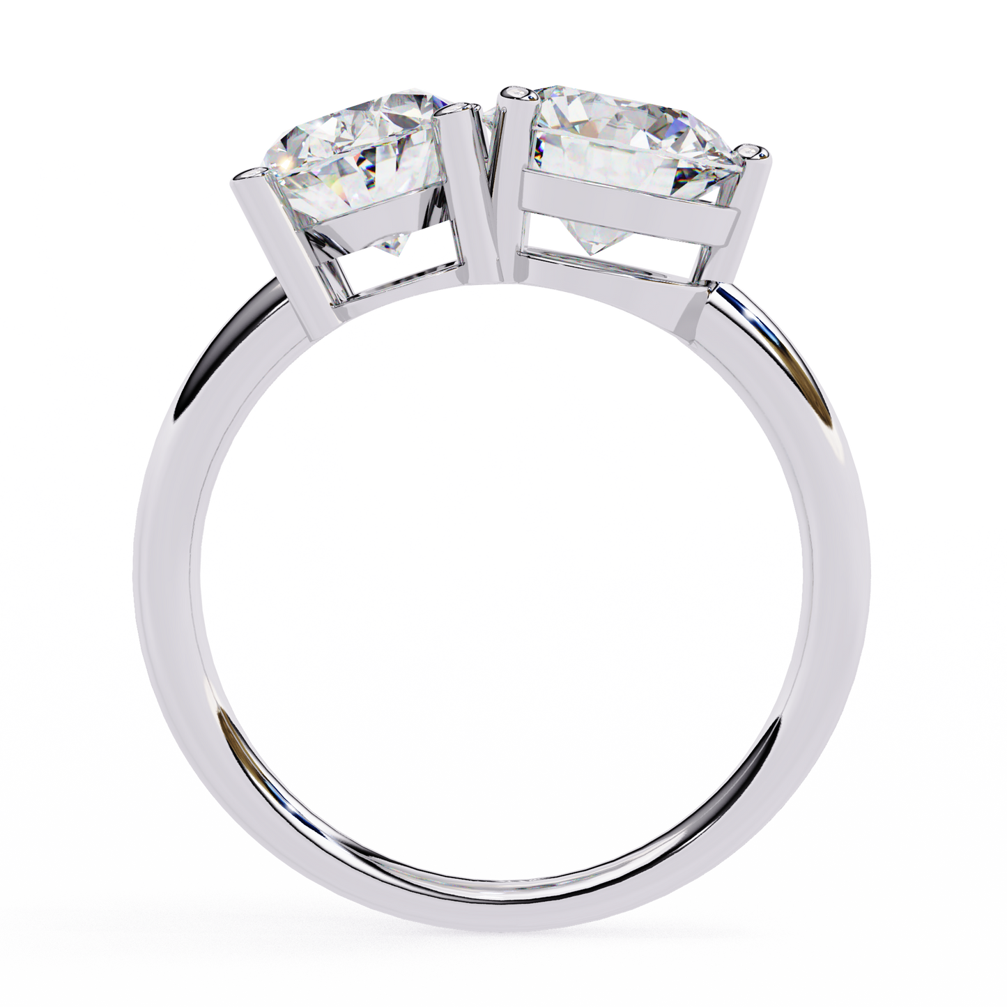 Lab Grown Diamond Solitaire Ring Oval(1.67ct) & Round Stone (1.65ct) In 14K Gold