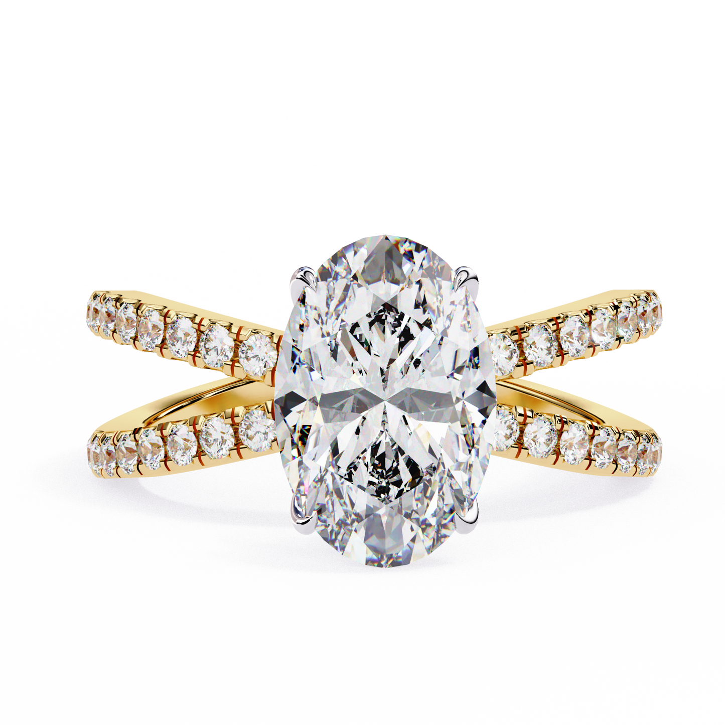 LGD Solitaire Ring Oval Stone (1.59ct) In 14K Gold