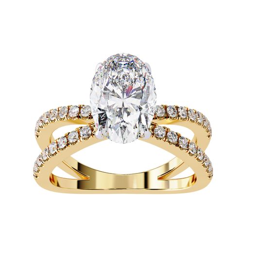 Lab Grown Diamond Solitaire Ring Oval Stone (1.59ct) In 14K Gold